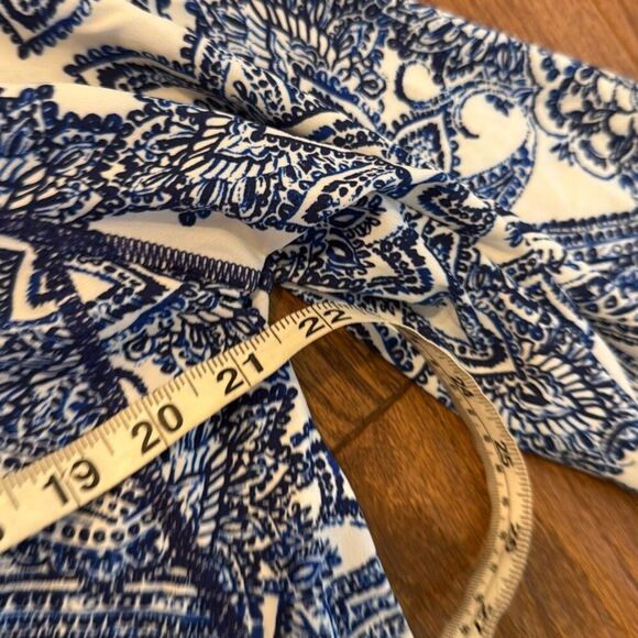 Coolibar blue paisley quarter zip rash guard pullover XL - Picture 7 of 8